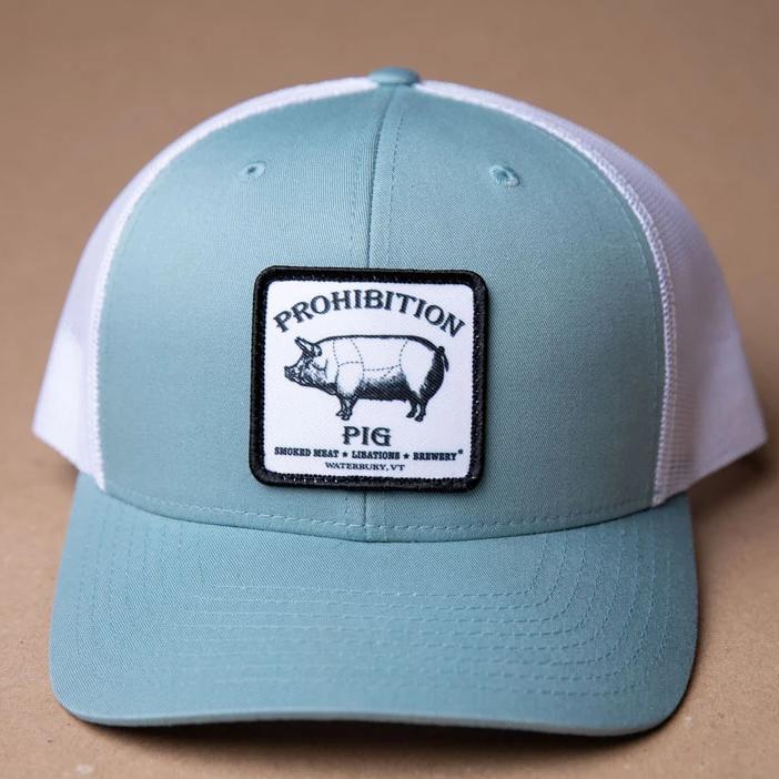 Prohibition White Patch Light Teal Mesh Snapback